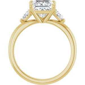 14K Yellow Gold 7x7 mm Square 1/3 CTW Lab-Grown Diamond Semi-Set Engagement Ring