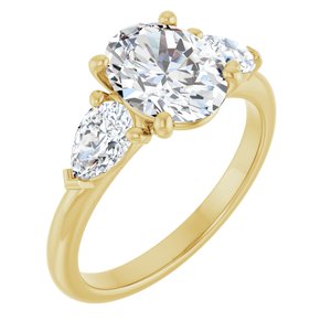 14K Yellow Gold 9x7 mm Oval 5/8 CTW Lab-Grown Diamond Semi-Set Engagement Ring