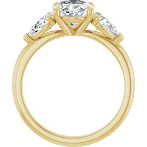 14K Yellow Gold 9x7 mm Oval 5/8 CTW Lab-Grown Diamond Semi-Set Engagement Ring