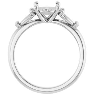 14K White Gold 9x7 mm Oval Engagement Ring Mounting