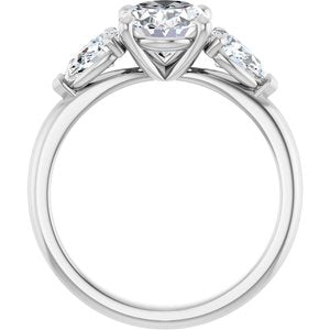 14K White Gold 9x7 mm Oval 5/8 CTW Lab-Grown Diamond Semi-Set Engagement Ring