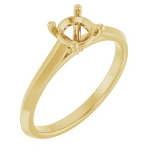 14K Yellow Gold 5.8 mm Round Solitaire Engagement Ring Mounting