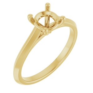 14K Yellow Gold 6.5 mm Round Solitaire Engagement Ring Mounting