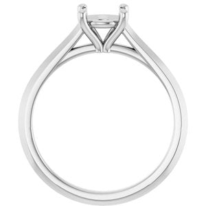 14K White Gold 6.5 mm Round Solitaire Engagement Ring Mounting