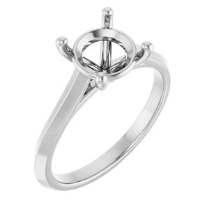 14K White Gold 8.2 mm Round Solitaire Engagement Ring Mounting