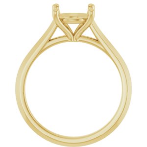 14K Yellow Gold 8.2 mm Round Solitaire Engagement Ring Mounting