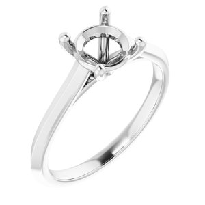14K White Gold 7 mm Round Solitaire Engagement Ring Mounting