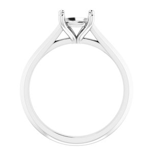 14K White Gold 7 mm Round Solitaire Engagement Ring Mounting