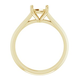 14K Yellow Gold 7 mm Round Solitaire Engagement Ring Mounting