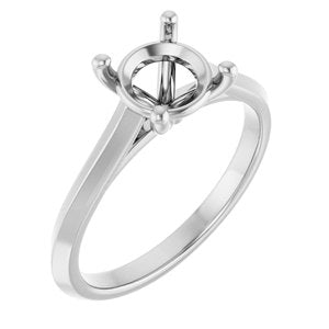 14K White Gold 7.4 mm Round Solitaire Engagement Ring Mounting