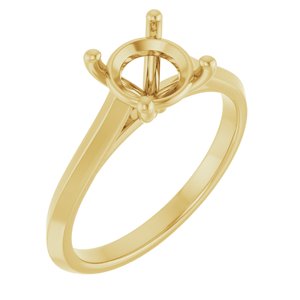 14K Yellow Gold 7.4 mm Round Solitaire Engagement Ring Mounting