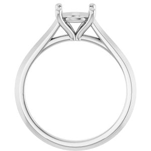 14K White Gold 7.4 mm Round Solitaire Engagement Ring Mounting