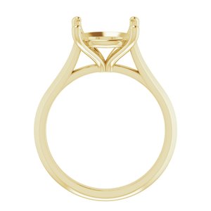 14K Yellow Gold 11 mm Round Solitaire Engagement Ring Mounting