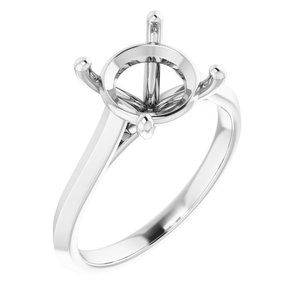 14K White Gold 9.4 mm Round Solitaire Engagement Ring Mounting