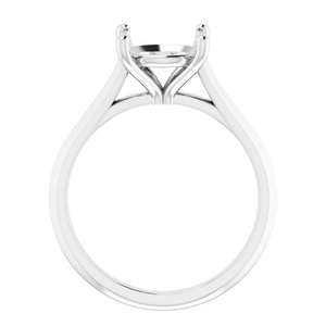 14K White Gold 9.4 mm Round Solitaire Engagement Ring Mounting