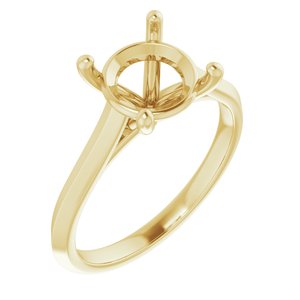 14K Yellow Gold 8.8 mm Round Solitaire Engagement Ring Mounting