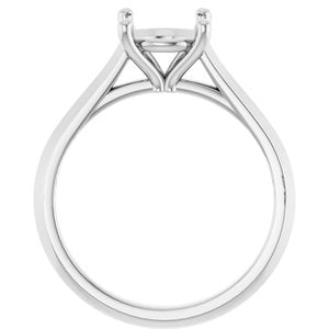 14K White Gold 8 mm Round Solitaire Engagement Ring Mounting