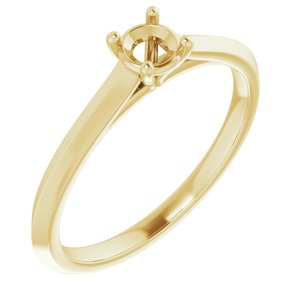10K Yellow Gold 4.1 mm Round Solitaire Engagement Ring Mounting