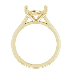 14K Yellow Gold 12x10 mm Oval Solitaire Engagement Ring Mounting