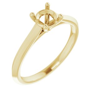 14K Yellow Gold 5.5 mm Round Solitaire Engagement Ring Mounting
