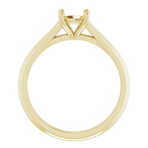 14K Yellow Gold 6 mm Round Solitaire Engagement Ring Mounting