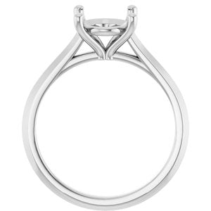 14K White Gold 10x8 mm Oval Solitaire Engagement Ring Mounting