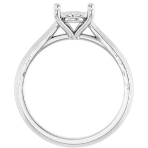 14K White Gold 9x7 mm Oval Solitaire Engagement Ring Mounting