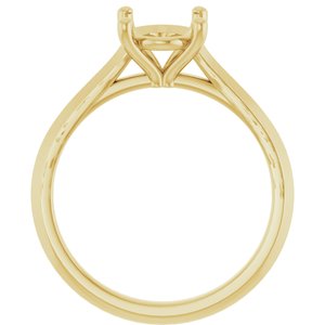 14K Yellow Gold 9x7 mm Oval Solitaire Engagement Ring Mounting