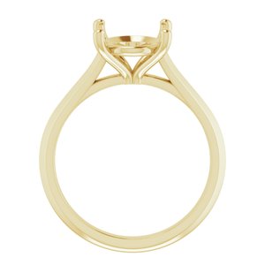 14K Yellow Gold 11x9 mm Oval Solitaire Engagement Ring Mounting