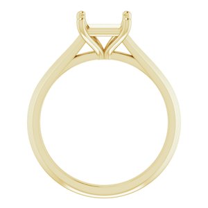 14K Yellow Gold 6 mm Square Solitaire Engagement Ring Mounting
