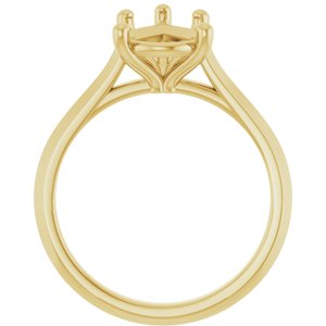 14K Yellow Gold 12x8 mm Pear Solitaire Engagement Ring Mounting