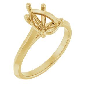 14K Yellow Gold 10x7 mm Pear Solitaire Engagement Ring Mounting