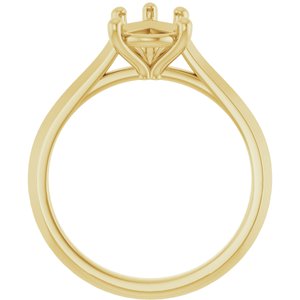 14K Yellow Gold 10x7 mm Pear Solitaire Engagement Ring Mounting