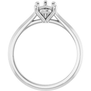 14K White Gold 9x6 mm Pear Solitaire Engagement Ring Mounting