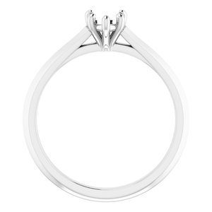 14K White Gold 5x5 mm Heart Solitaire Engagement Ring Mounting