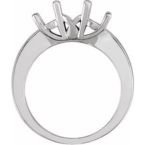 Platinum 4.1 mm Round Three-Stone Engagement Ring Mounting