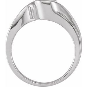 14K White Gold 6.5 mm Solitaire Engagement Ring Mounting
