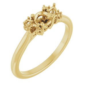 14K Yellow Gold 4.4 mm Round Engagement Ring Mounting