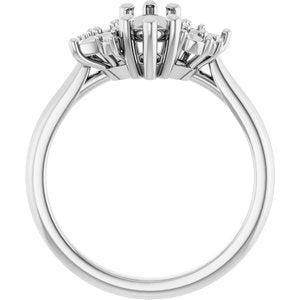 14K White Gold 10x5 mm Marquise Engagement Ring Mounting