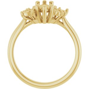 14K Yellow Gold 10x5 mm Marquise Engagement Ring Mounting