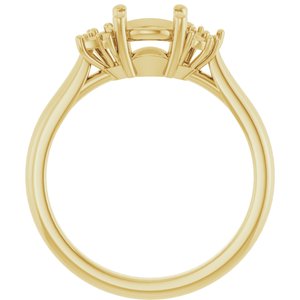 14K Yellow Gold 6.5 mm Round Engagement Ring Mounting