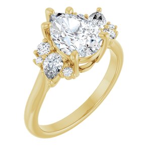 14K Yellow Gold 10x7 mm Pear 3/8 CTW Lab-Grown Diamond Semi-Set Engagement Ring