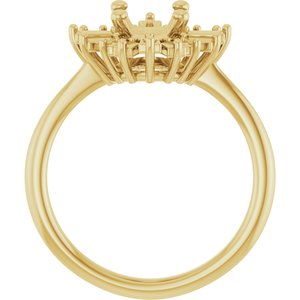 14K Yellow Gold 8x6 mm Oval Halo-Style Engagement Ring Mounting