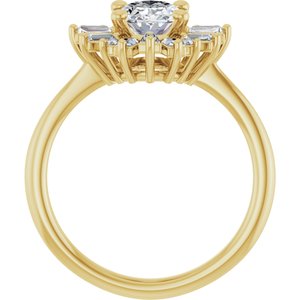 14K Yellow Gold 8x6 mm Oval 1/2 CTW Natural Diamond Semi-Set Engagement Ring