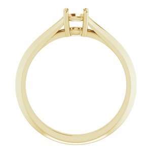 14K Yellow Gold 4.4 mm Round Solitaire Engagement Ring Mounting