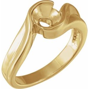 14K Yellow Gold 6.5 mm Solitaire Engagement Ring Mounting