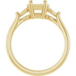 14K Yellow Gold 7x5 mm Emerald Engagement Ring Mounting