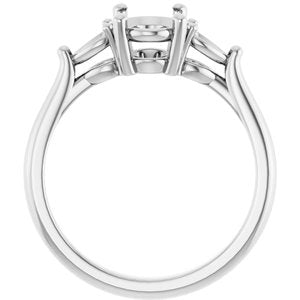 14K White Gold 8x6 mm Oval Engagement Ring Mounting