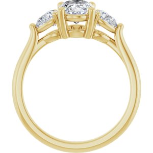 14K Yellow Gold 8x6 mm Oval 1/3 CTW Lab-Grown Diamond Semi-Set Engagement Ring