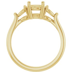 14K Yellow Gold 7 mm Round Engagement Ring Mounting